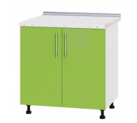 Кухонний модуль Модерн Низ Н84-800 Білий, Зелене Яблуко Глянець