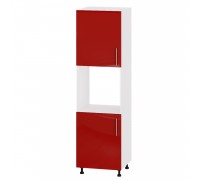 Кухонный модуль Модерн Пенал Н76-600 Белый, Красный Глянец