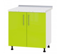 Küchenzeile Modern Niz H82-800 Weiß, Limettenglanz Küchenzeile Modern Niz H82-800 Weiß, Limettenglanz