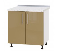 Küchenzeile Modern Niz H82-800 Weiß, Mokka Glanz Küchenzeile Modern Niz H82-800 Weiß, Mokka Glanz