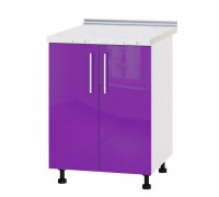 Küchenzeile Modern Niz H84-600 Weiß, Lila Glanz