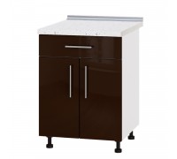 Küchenzeile Modern Niz H75-600 Weiß, Schokoladenglanz Küchenzeile Modern Niz H75-600 Weiß, Schokoladenglanz