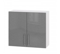 Кухонный модуль Модерн Верх В06-800 Белый, Металлик Серебряный Глянец