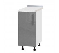 Szafka kuchenna Modern Niz H83-380 Biała, Metaliczny srebrny połysk