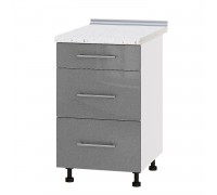 Szafka kuchenna Modern Niz H87-500 Biała, Metaliczny srebrny połysk