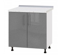 Кухонный модуль Модерн Низ Н82-800 Белый, Металлик Серебряный Глянец Кухонный модуль Модерн Низ Н82-800 Белый, Металлик Серебряный Глянец