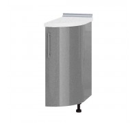 Modernes Bodenradius-Endstück H94-300 Weiß, Metallic-Silberglanz