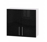 Кухонный модуль Модерн Верх В06-800 Белый, Металлик Черный Глянец