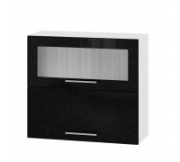 Кухонный модуль Модерн Верх ВВГ14-800 Белый, Металлик Черный Глянец