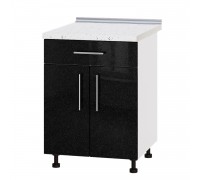 Küchenzeile Modern Niz H75-600 Weiß, Metallic Schwarz Hochglanz Küchenzeile Modern Niz H75-600 Weiß, Metallic Schwarz Hochglanz