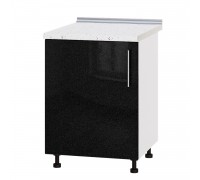 Küchenzeile Modern Niz H83-600 Weiß, Metallic Schwarz Hochglanz Küchenzeile Modern Niz H83-600 Weiß, Metallic Schwarz Hochglanz