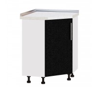 Küchenzeile Modern Niz H70-795 Weiß, Metallic Schwarz Hochglanz