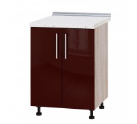 Kitchen unit Modern Niz H84-600 Sonoma Oak, Bordeaux Gloss