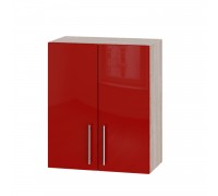 Küchenzeile Modern Top B06-600 Sonoma Eiche, Rot Glanz