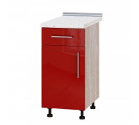 Szafka kuchenna Modern Niz H74-400 Dąb Sonoma, Czerwony Połysk