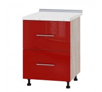 Кухонний модуль Модерн Низ Н86-600 Дуб Сонома, Червоний Глянець