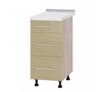 Кухонний модуль Модерн Низ Н87-400 Дуб Сонома, Латте Глянець