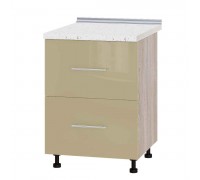 Küchenzeile Modern Niz H86-600 Sonoma Eiche, Latte Glanz