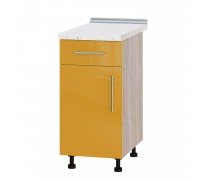 Küchenzeile Modern Niz H74-400 Sonoma Eiche, Orange Glanz