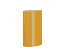 Modernes Eckabschlussteil mit Radius B47-300 Sonoma-Eiche, Orange glänzend