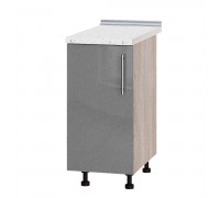 Кухонный модуль Модерн Низ Н83-390 Дуб Сонома, Металлик Серебряный Глянец