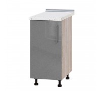 Кухонный модуль Модерн Низ Н83-400 Дуб Сонома, Металлик Серебряный Глянец