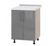 Kitchen unit Modern Niz H84-600 Sonoma Oak, Metallic Silver Gloss