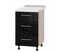 Szafka kuchenna Modern Niz H87-500 Dąb Sonoma, Metaliczny Czarny Połysk