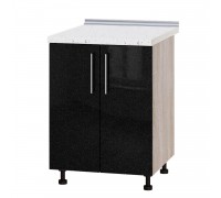 Szafka kuchenna Modern Niz H84-600 Dąb Sonoma, Metaliczny Czarny Połysk