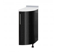 Modern Bottom Radius End H94-300 Sonoma Oak, Metallic Black Gloss