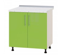 Kitchen unit Modern Niz H84-800 Milk Oak, Green Apple Gloss