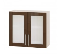 Küchenzeile Modern Top BB06-800 Milcheiche, Cappuccino Glanz
