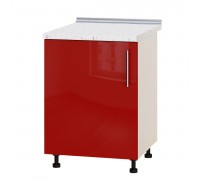 Кухонный модуль Модерн Низ Н79-600 Дуб молочный, Красный Глянец