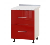 Kitchen unit Modern Niz H86-600 Milk Oak, Red Gloss