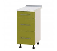 Küchenzeile Modern Niz H87-400 Milcheiche, Olive Glanz Küchenzeile Modern Niz H87-400 Milcheiche, Olive Glanz