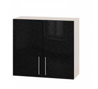 Küchenzeile Modern Top B10-800 Milcheiche, Metallic Schwarz Glanz Küchenzeile Modern Top B10-800 Milcheiche, Metallic Schwarz Glanz