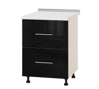 Kitchen unit Modern Niz H86-600 Milk Oak, Metallic Black Gloss