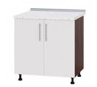 Küchenzeile Modern Niz H84-800 Dark Wenge, Weiß Hochglanz