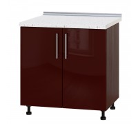 Küchenzeile Modern Niz H84-800 Dark Wenge, Glossy Bordeaux
