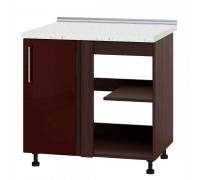 Küchenzeile Modern Niz H89-845 Dark Wenge, Glossy Bordeaux