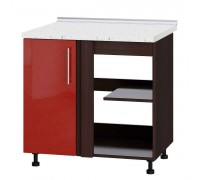 Küchenzeile Modern Niz H89-845 Dark Wenge, Rot Hochglanz