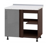 Kitchen unit Modern Niz H89-895 Dark Wenge, Metallic Silver Gloss