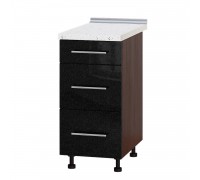 Kitchen unit Modern Niz H87-400 Dark Wenge, Metallic Black Gloss Kitchen unit Modern Niz H87-400 Dark Wenge, Metallic Black Gloss