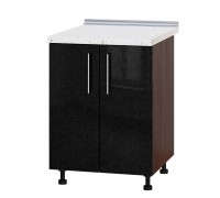 Kitchen unit Modern Niz H82-600 Dark Wenge, Metallic Black Gloss