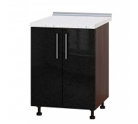 Kitchen unit Modern Niz H84-600 Dark Wenge, Metallic Black Gloss