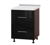 Kitchen unit Modern Niz H86-600 Dark Wenge, Metallic Black Gloss