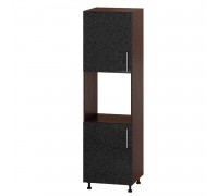 Küchenzeile Modernes Federmäppchen H76-600 Dunkles Wenge, Metallic Schwarz Glanz Küchenzeile Modernes Federmäppchen H76-600 Dunkles Wenge, Metallic Schwarz Glanz