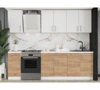 Kitchen set K-3 Optima 2.6 m, White, Nymphaea Alba, Craft Oak GOLD