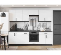 Zestaw kuchenny K-6 Optima 2,6 m, Antracyt, Biały, Biały