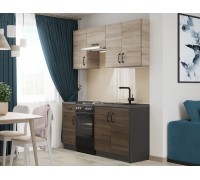 Zestaw kuchenny Optima 1,7 m z blatem, dąb sonoma, trufla, antracyt